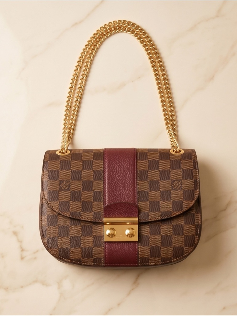 Authentic Louis Vuitton Damier Ebene Canvas Wright Bag